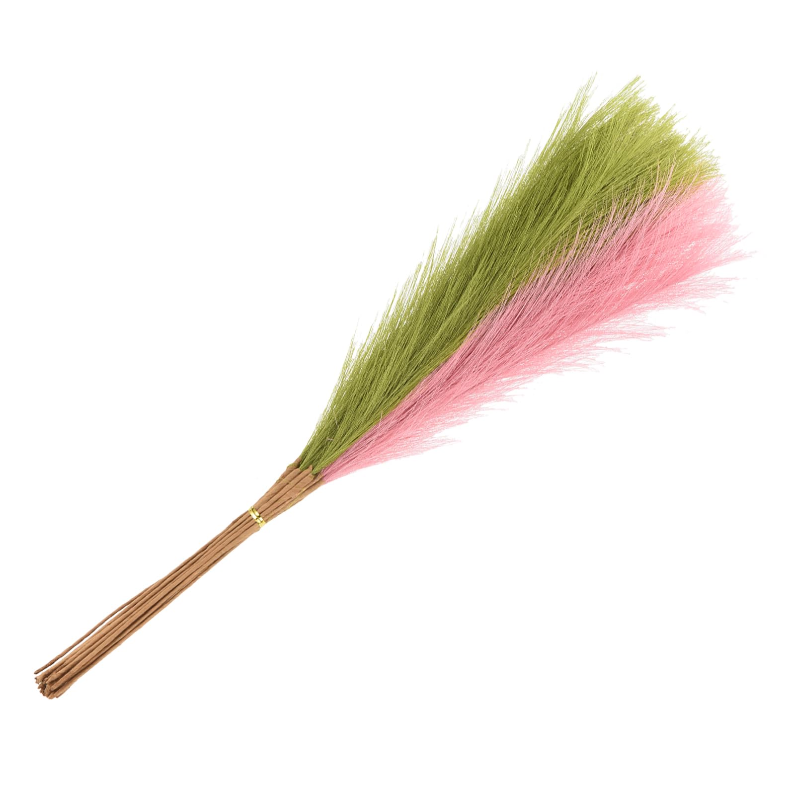 sourcing map 20Pcs Faux Pampas Grass,21"/55cm Fake Pampas Grass Decor for Living Room Party Wall Vase Wedding Decoration,Grass Green/Rose