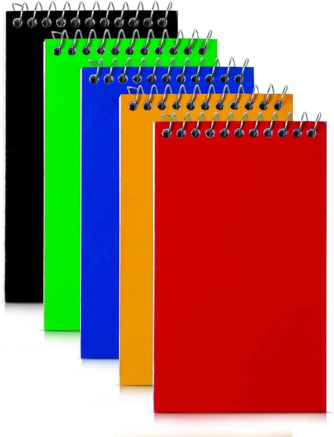 Ready Office Wirebound Spiral Memo Books, Small Notepad with Top-Opening, College Ruled, Mini Note Books, 3" x 5", 75 Sheets/Pad - 5 Pads/Pack