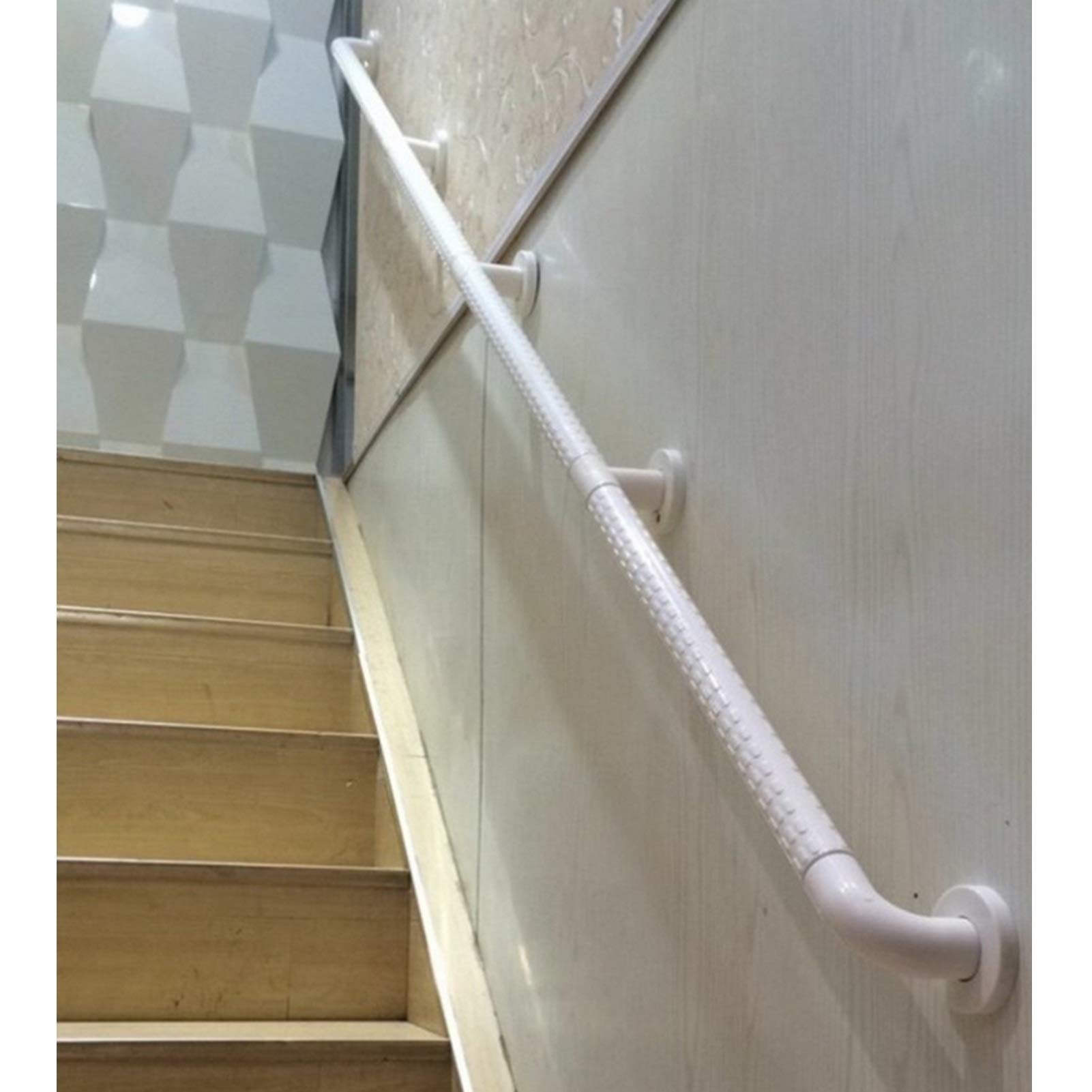 CMBSSTFC Zestaw schodów ze stali nierdzewnej do użytku wewnątrz i na zewnątrz - Poręcz balustradowa o długości 13 óp dla osób starszych i niepełnosprawnych - Poręcz łazienkowa z uchwytem - Łatwa