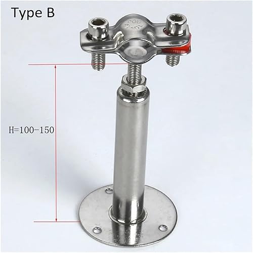 Miniatura 3 de 12" to 4" SS304 Pipe Hanger Clamp Bracket Support Clip with Base Plate 15-102mm(Clamp 51-57mm)