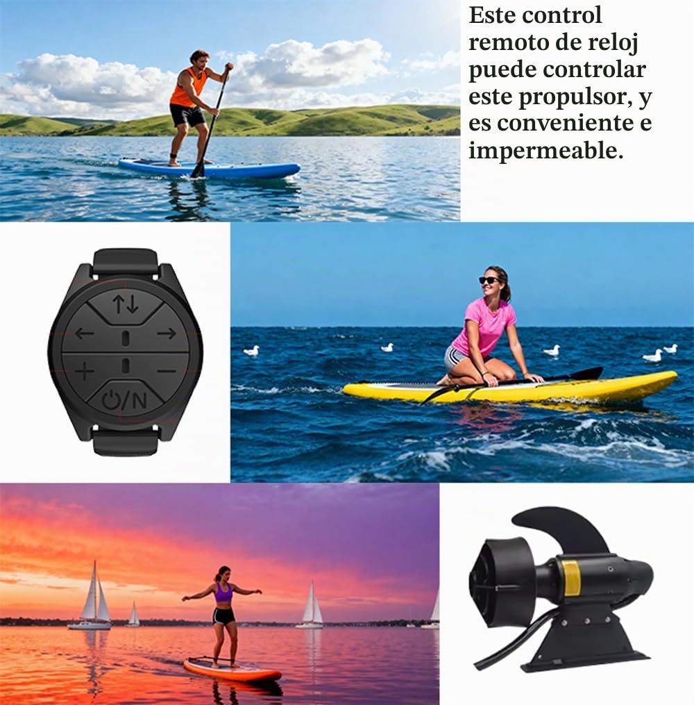 Control Remoto Universal: Impermeable y Recargable para Motores de Pesca (Belly Boat, Float Tube, Kayak) - Compatible con Kedean