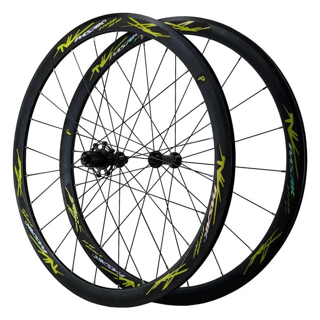 HOMSXPAC 700C Road Bicycle Wheelset, 40MM V Brake Aluminum Alloy Sealed Bearing 24H Round Spokes Bike Front & Rear Rim Compatible 8-12 Speed