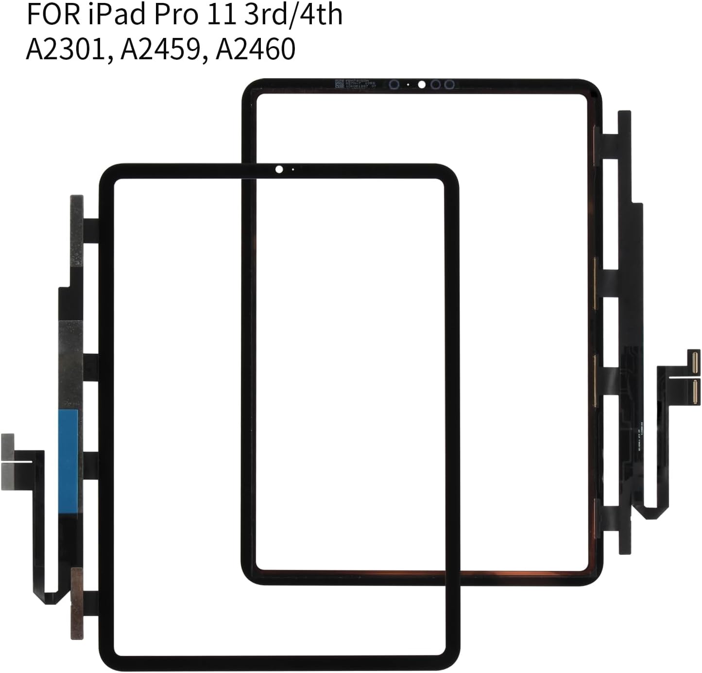 Touch Screen for iPad Pro 11 2021 4th Screen Replaccement for iPad Pro 11 3rd Gen Touchscreen Digitizer Sensor Glass Panel Repair Kit A2301 A2459 A2460 with Tools (Black,No LCD Display)