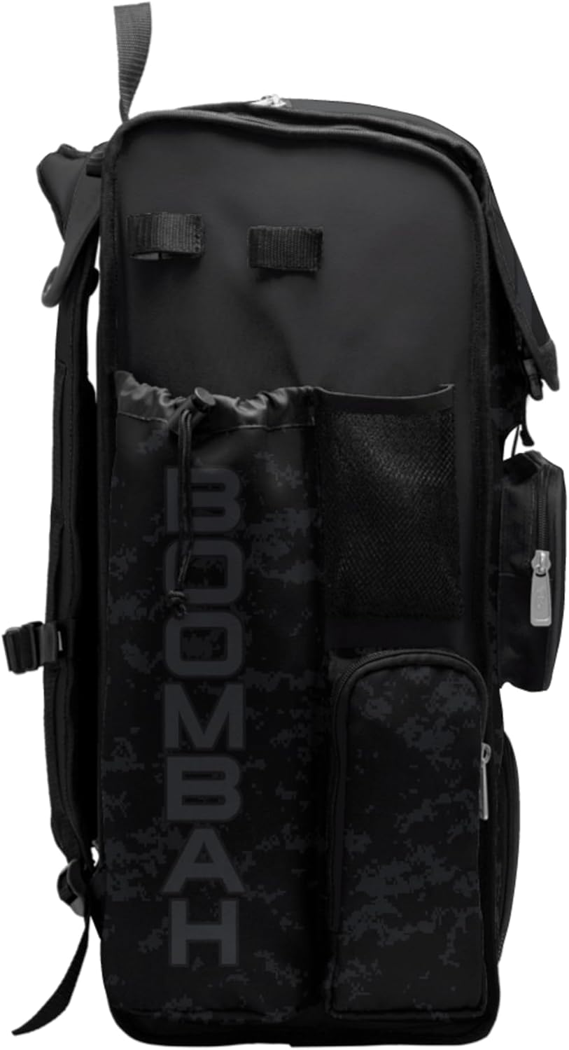 Boombah Superpack Bat Bag - Backpack Version (no wheels) - Holds 4 Bats - USA Clandestine 2 Black/Charcoal