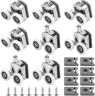 8Piece Curved Shower Door Rollers Shower Glass Door Rollers Replacement Shower Door Wheels for Curved Bathroom