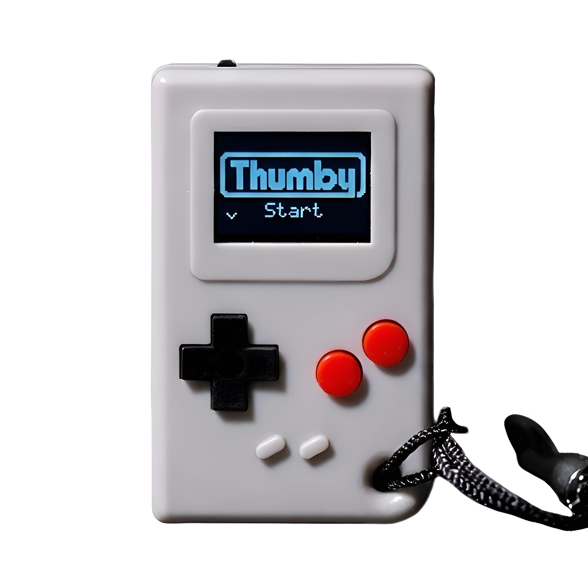 TinyCircuits Thumby (Gray) Small Game Console Playable Programmable Keychain: Electronic Miniature STEM Learning Tool