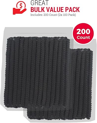 Miniatura 2 de 200 unidades 2 redes de pelo resistentes para servicio de alimentos, color negro, 21 pulgadas desechables para preparación de alimentos, fabricación