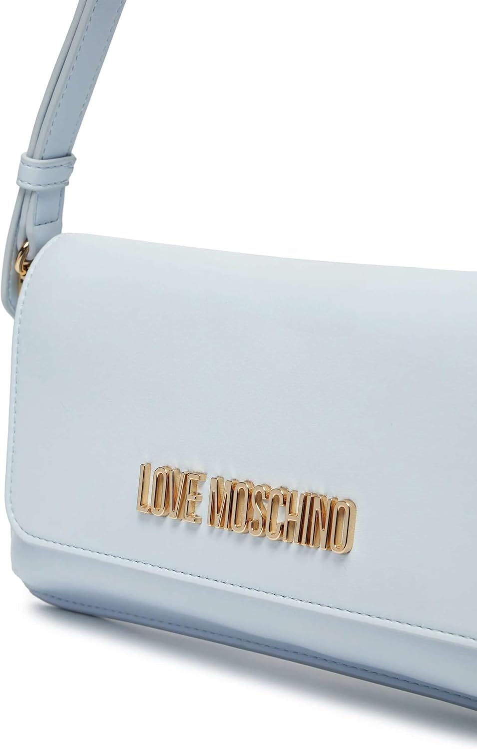 Moschino Borsa donna Love piatta a spalla in ecopelle azzurro cielo BS25MO40 JC4058PP1MLO0712