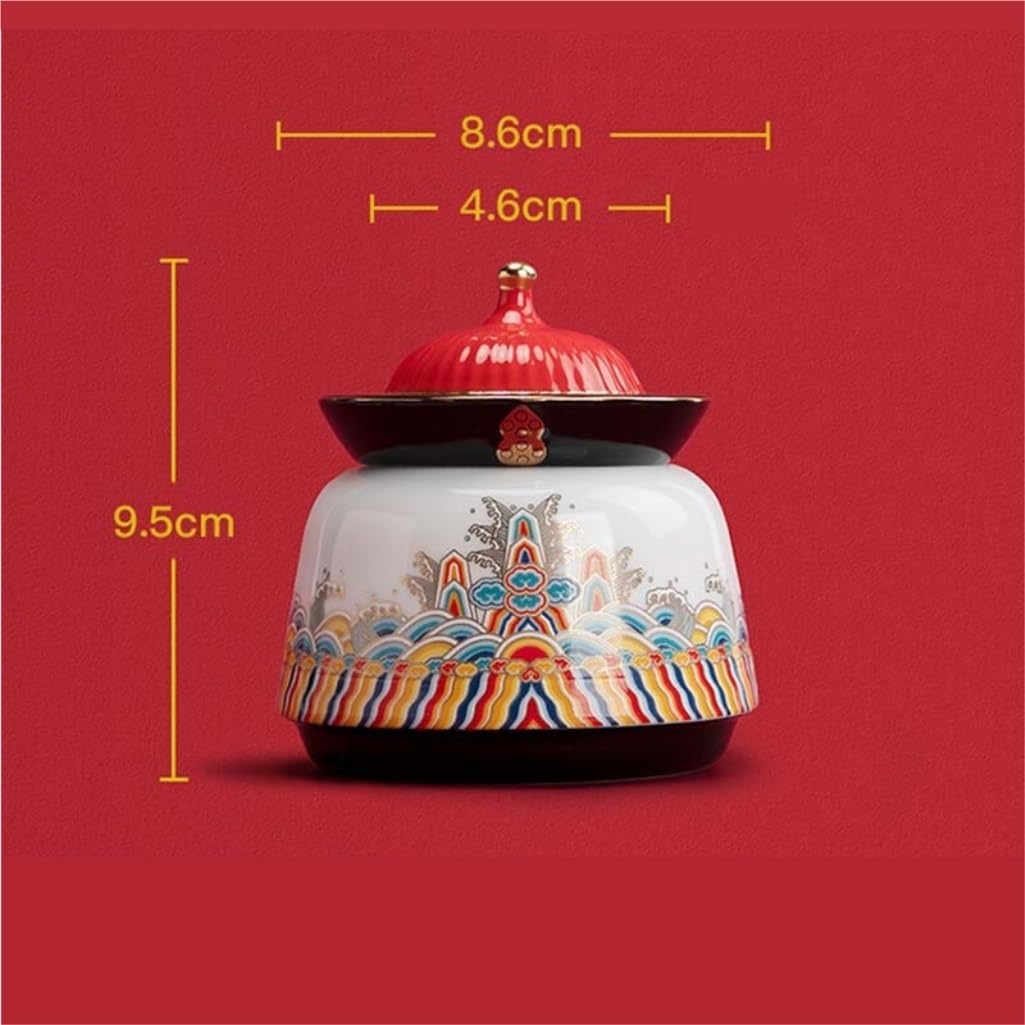 SDdPulse Serbatoio di stoccaggio del tè alla rinfusa Barattolo di immagazzinaggio del tè in ceramica portatile piccolo barattolo sigillato vaso di stoccaggio della cucina domestica Barattolo di