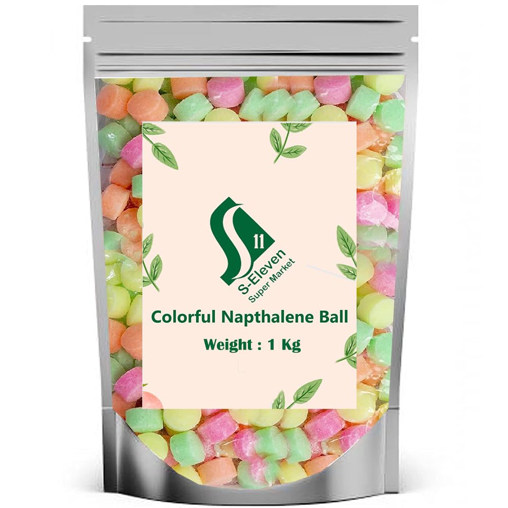 S Eleven Super Market Colourful Naphthalene Balls for Clothes/Bathroom/Wardrobe/Moth, Protect Clothes 100% Safe/Smell Free/Stain-Free/Germs Free (1 Kg) (B0CGF7CYBH) Amazon Price History, Amazon Price Tracker