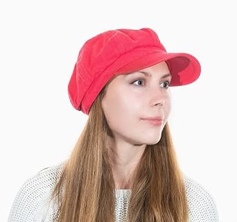 CRAGGI Newsboy Cap Für Damen – Schwarzer Samt, Verstellbar, Mit Schirm (Einheitsgröße)