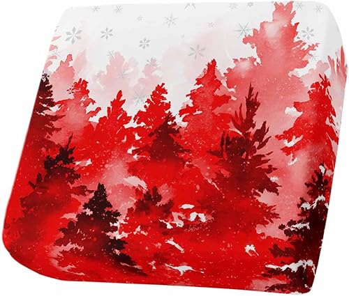 Fundas de cojín rojas para sofá con diseño de árbol de Navidad, funda elástica para sofá con parte inferior elástica, diseño de árbol de Navidad,