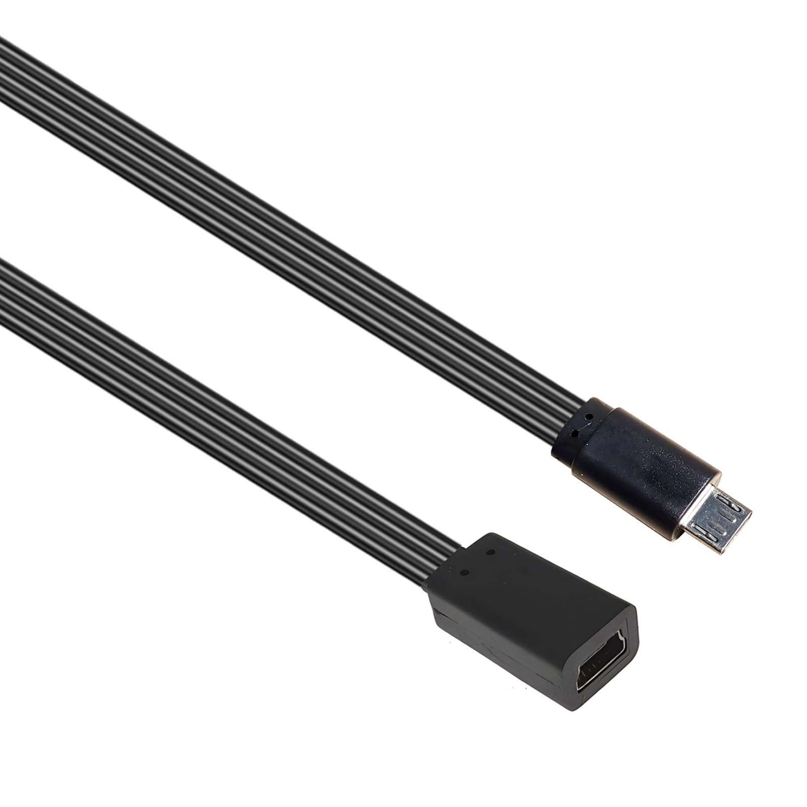 Fentency 10/20cm USB 5Pin Female to 5Pin Male Charging Cable 10W 480Mbps Data Transfer Extension Flat Wire Flexible