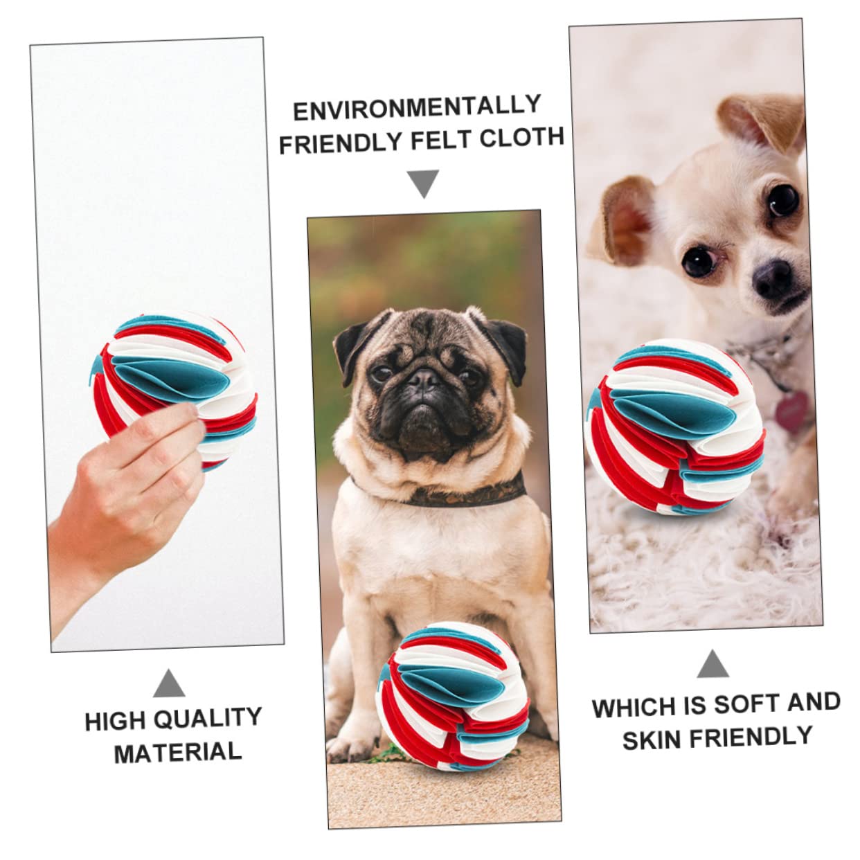 FOMIYES 3 Juguetes para Perros para Molares Juguetes para Olfatear Mascotas Juguete Masticable para Perros para Interiores Y Exteriores.