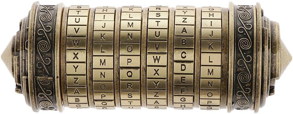 Da Vinci Code Cryptex Lock Box Romantic Annversary Birthday Gift Bronze|Toys & Hobbies | Puzzles | Contemporary Puzzles |1 Piece Da Vinci Code Cryptex Lock