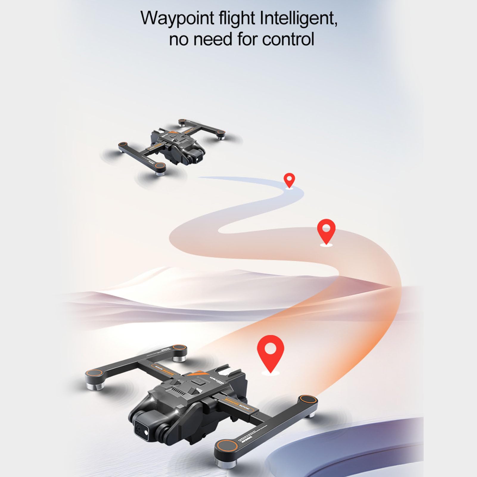 Drone con Doppia Fotocamera, Quadricottero RC Senza Spazzole Pieghevole WiFi con Schermo, Evitamento degli Ostacoli, Posizione GPS, Video di Foto di Gesti, un Ritorno a Chiave