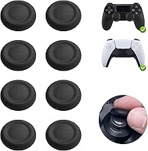 PS5 Controller Replacement Stick Caps 8pcs Kit for PS4 Controller PS5 Controller Full Protection Improve Maneuverability Anti-Slip Dust Comfort Grip Easy Installation (Black)