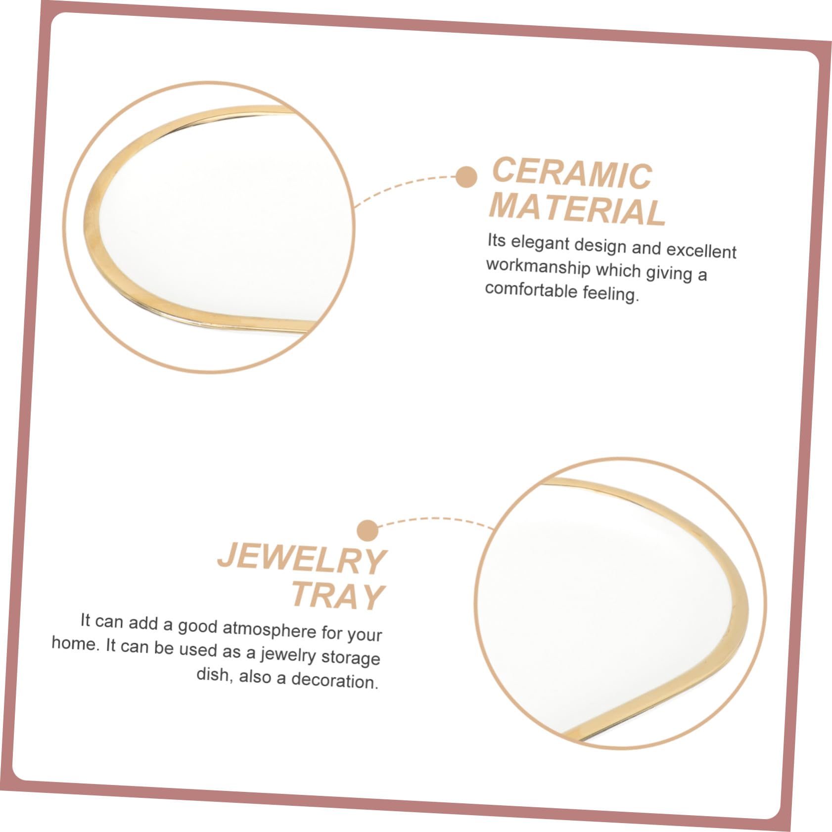 Goldenes Schmucktablett Keramik Schmuckschale Dekorative Ringschale Ohrringschale Schmuckaufbewahrungsteller Keramik Ringhalter Schreibtischdekoration