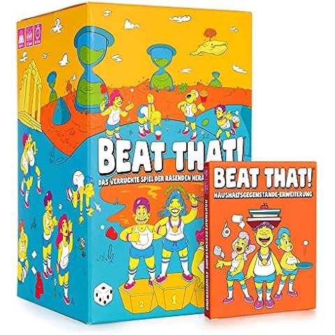 GUTTER GAMES Beat That! Bundle Hauptspiel & Haushaltsgegenstände-Erweiterung, Gesellschaftsspiele für Erwachsene, Familienspiele, Partyspiele Cover