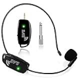 Wireless Microphone Headset MIC Cordless: 2.4G Wireless Head MIC and Handheld Mic 2 in 1-160 FT Range with 1/8''&1/4'' Plug for PA System,Voice Amplifier, Fitness Trainer, Teacher, Singing