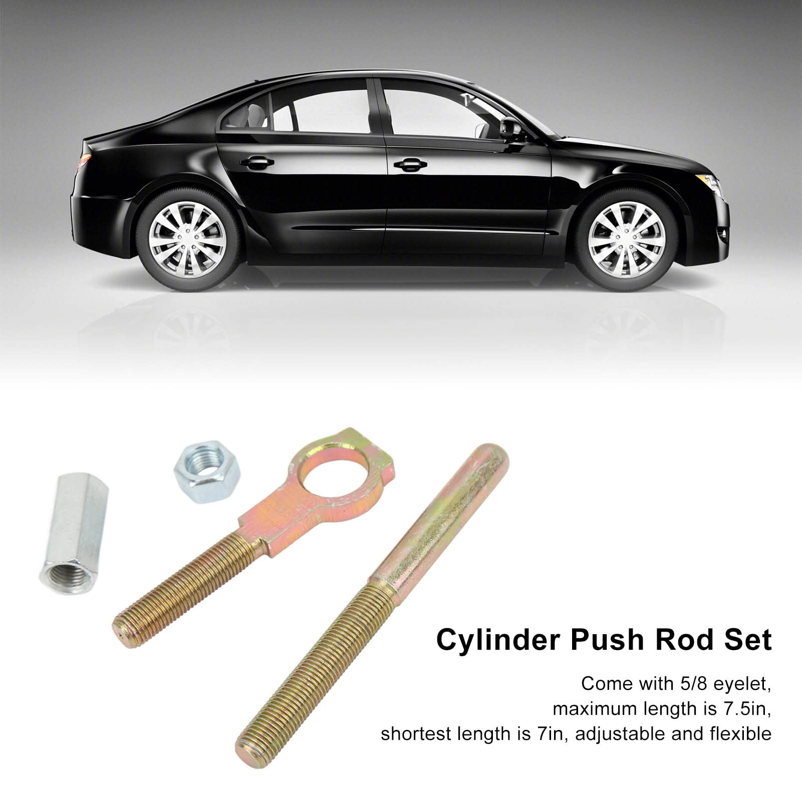 Aramox Manual Adjustable Master Cylinder Rod Kit Eyelet And Clevis Set Cylinder Rod Kit Replacement For 1950u20111970