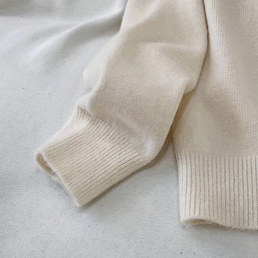 Cardigan Femme,Casual Couleur Unie Kaki Chunky Cardigan À Manches Longues Pull en Tricot Manteau Col Rond Bouton Garder Au Chaud Tricots Vêtements D'Extérieur pour Femmes, Taille Unique