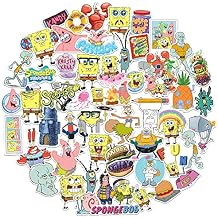 Spongebob Squarepants Sticker Pack Die Cut Vinyl Large Deluxe Stickers Variety Pack - Laptop, Water Bottle, Scrapbooking, Tablet, Skateboard, Indoor/Outdoor - Set of 50