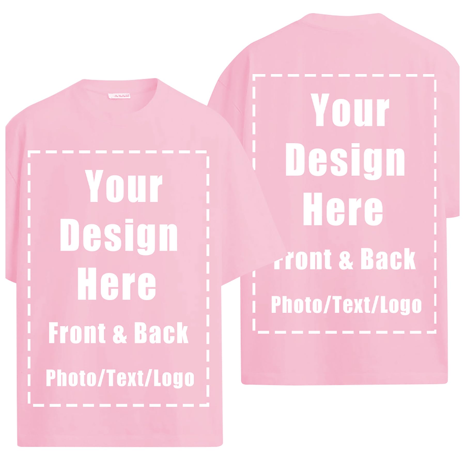 RUILULULI Custom T Shirts Front Back for Men Women Personalized T-Shirt Add Your Own Design with Image Text Logo Tee Tops