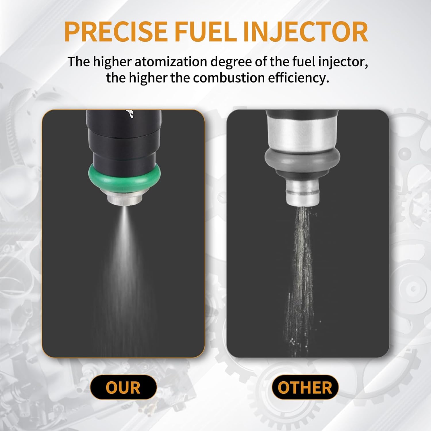 6PCS Fuel Injectors 4 Holes Compatible with Ford for Mustang 2002-2004, Ranger 2002 2003, Taurus 2003 2004, Windstar 2002 2003 V6 3.0L 3.8L Replace# 822-11163