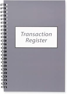 Side Spiral Bound Slate Gray Checkbook/Transaction Register