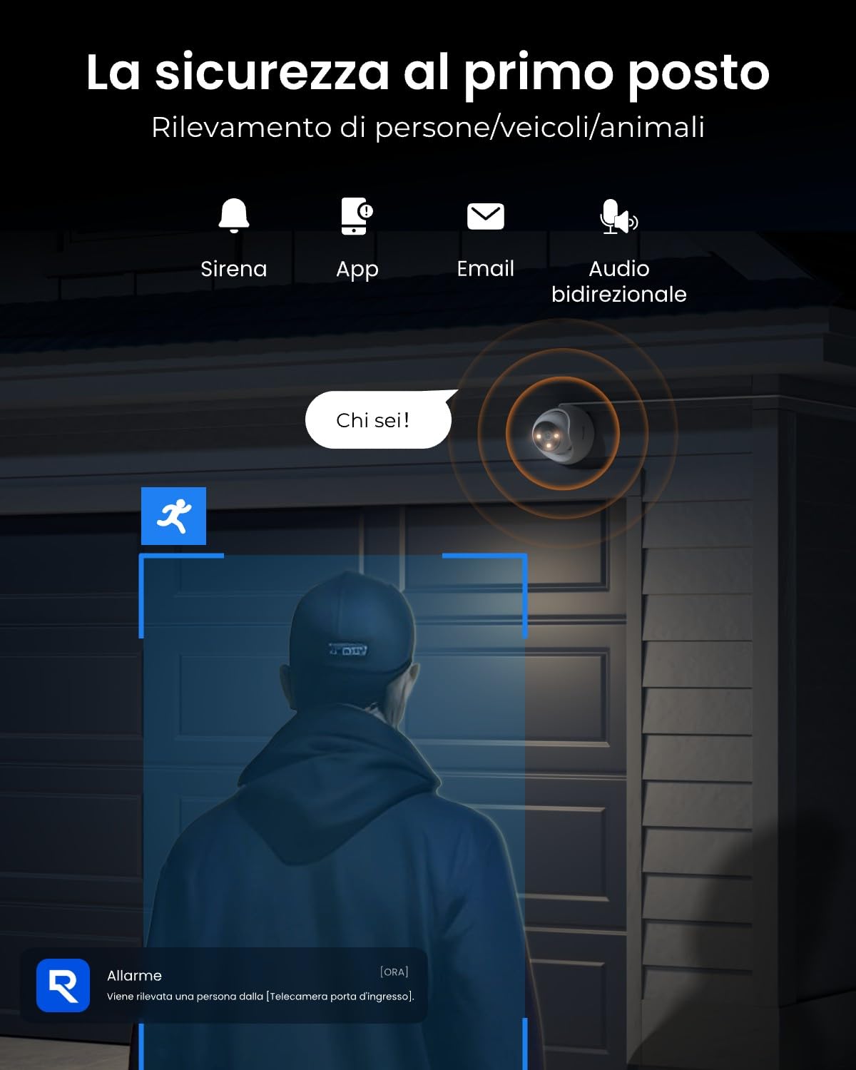 Reolink PoE 4K Telecamera Esterno, Visione Notturna a Colori ColorX, CX820 | HDR, Super Apertura F1,0, Sensore 1/1,8", Rilevamento di Uomo/Veicolo/Animale, Faretti, Sirena, Audio Bidirezionale
