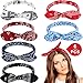 Produktbild 6 Stück Paisley Stirnbänder Boho Bogen Bandana Knoten Kopfbedeckung Retro Blume Gedruckt Elastische Kaninchen Ohr Haarband für Mädchen und Damen (Paisley Stil 1)