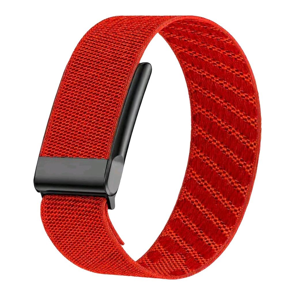 Panda Bobo Bands for Whoop 5.0, Nylon Knit Replacement Strap Only, 24mm, Super Elastic, Sweat-Wicking & Ultra-Breathable (Flame Red)