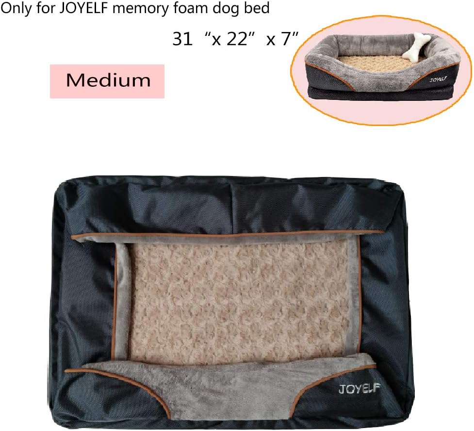 JOYELF Medium Memory Foam Dog Bed Replacement Cover for 31'' x 22''