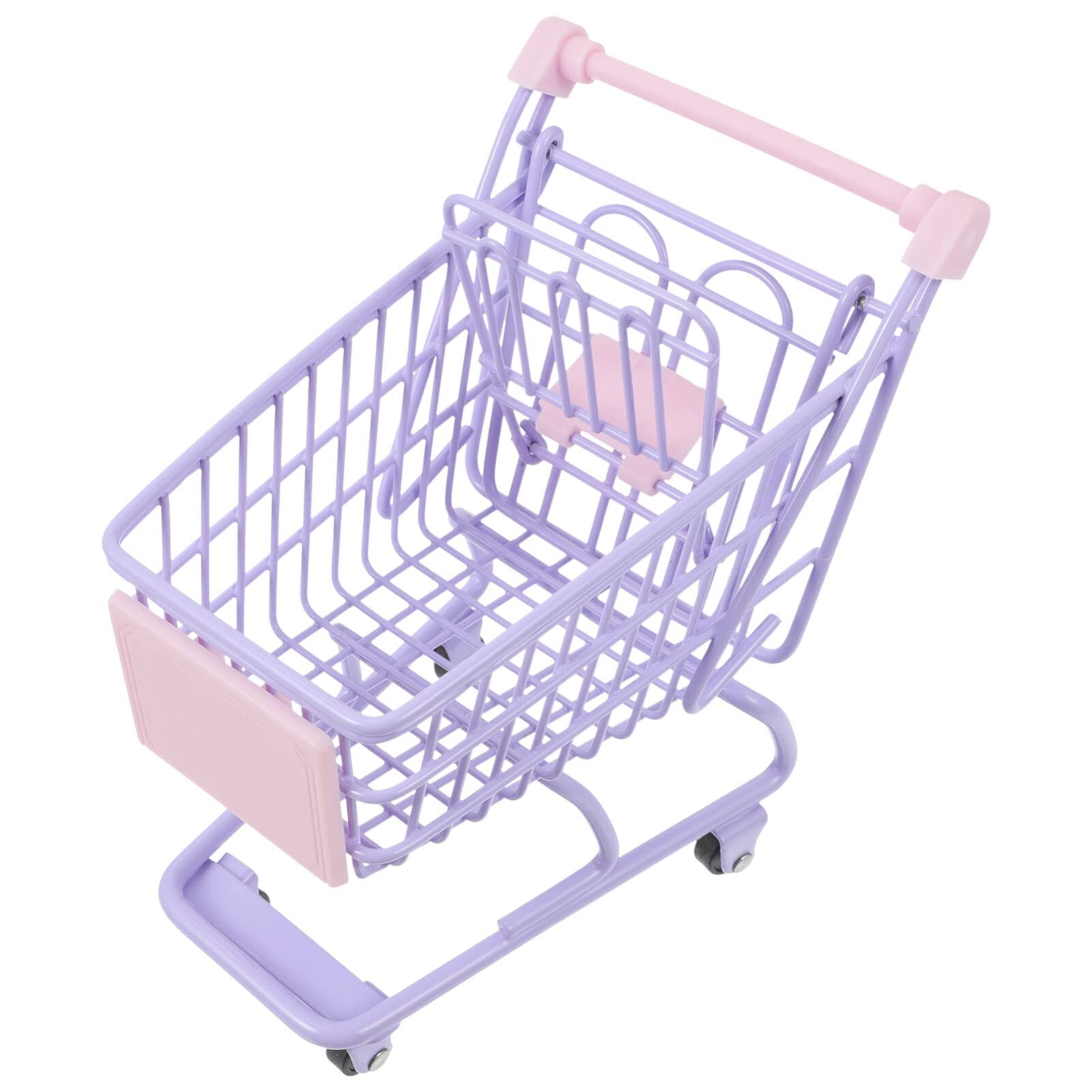 Bofanze 3 Pièces Mini Caddie De Courses Métal - Panier Miniature Décoratif Rose Bleu Violet