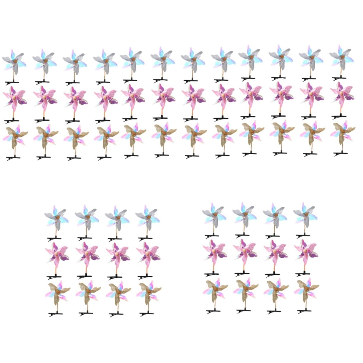 FOMIYES 60 Piezas Horquilla De Molino De Viento Pinzas De Cabello Juguetes Para Niñas Juguetes De Niña Pasadores Para Cabello Fino Niñita Pequeño Regalo Niño El Plastico