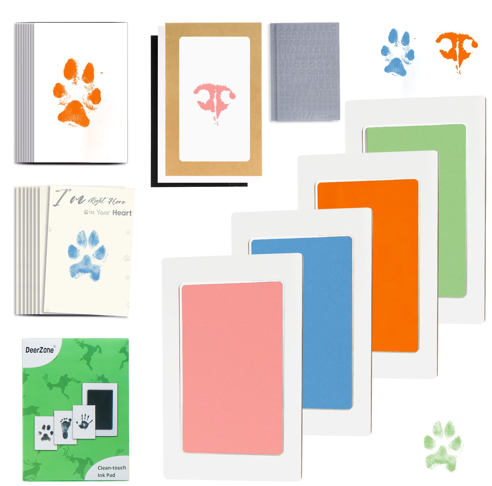 DeerZone Inkless Paw Print Kit,Dog Paw Print Kit,Dog Nose Print Kit