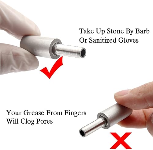 Miniatura 3 de FERRODAY Piedra de aireación de acero inoxidable de difusión de 0.5 micrones con púa de 14 pulgadas para cerveza casera, vino, cerveza, soda +