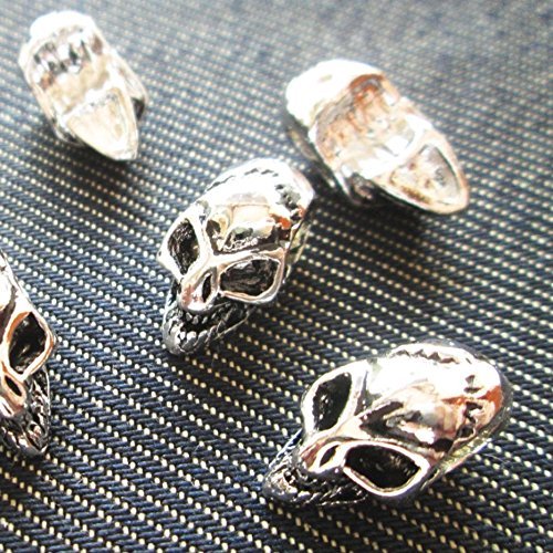Np Supplies 6 pcs Skull Silver Ghost Voodoo 8x17mm Charm (NS185)