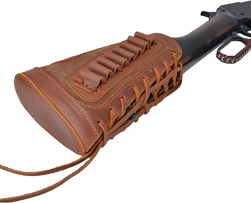 Miniatura 10 de Bolsa de cuero para pistolas de caza, para rifle de munición de ajuste universal