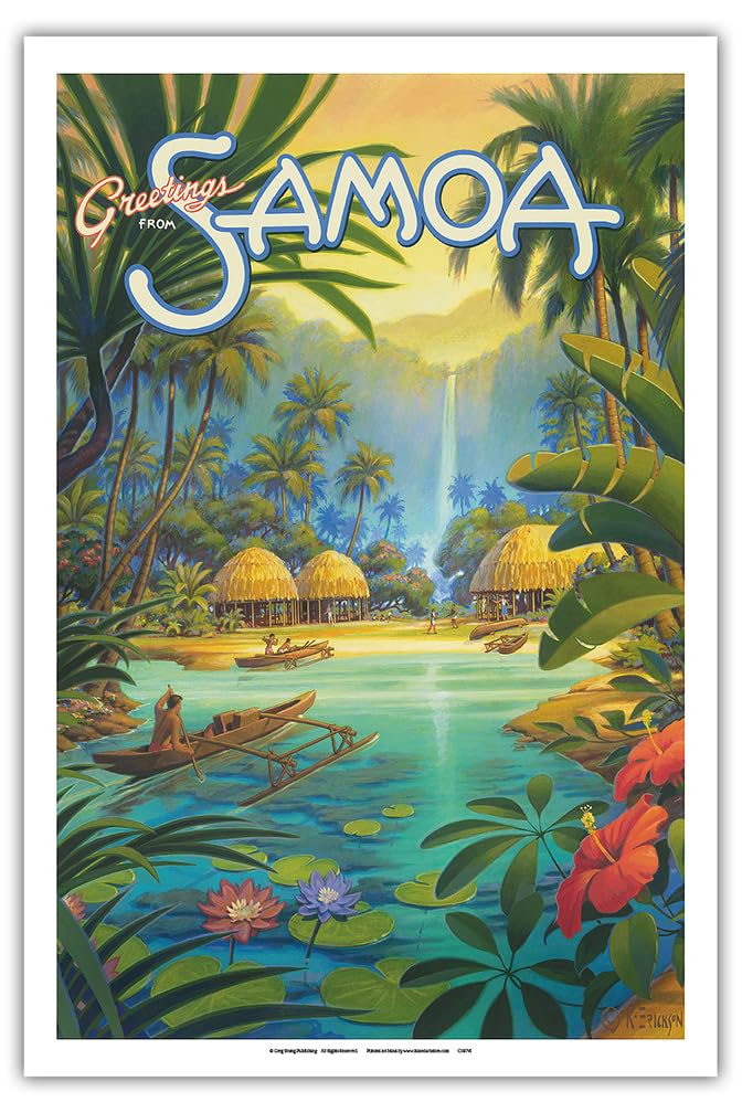 Amazon.com: Greetings from Samoa - Samoan Islands - Vintage Travel