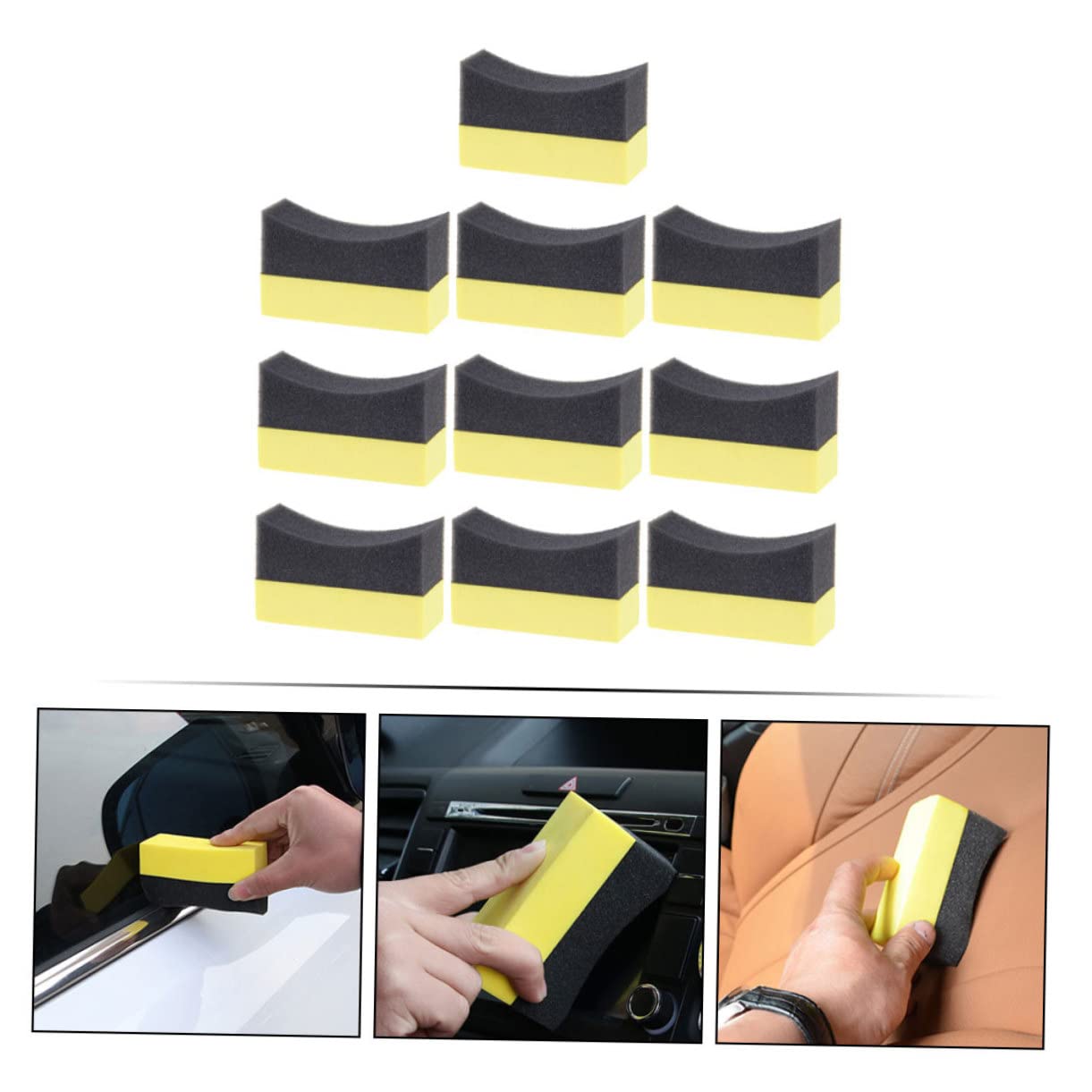 iplusmile 4 Sätze Autowaschschwamm Polierschwamm Autopolitur Für Reifenpflege Auto-detaillierung Mit Tonhandschuh Wachskissen Für Reifenglanz Verbund Pe 10 Stück * 4