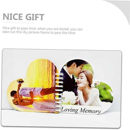 Miniatura 6 de Abaodam Marco de fotos en forma de corazón sublimación libro de fotos DIY artesanía sublimación marco de imagen banco libro de recortes corazón