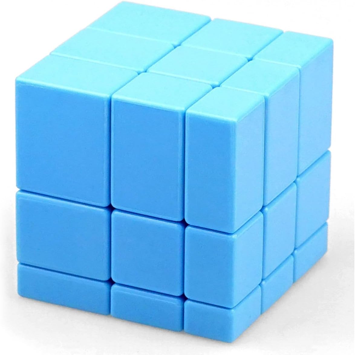 Mirror Cube 3x3 Speed Cube 3x3x3 Mirror Blocks Shaped Puzzle Sheng Shuo blue cube (Blue)