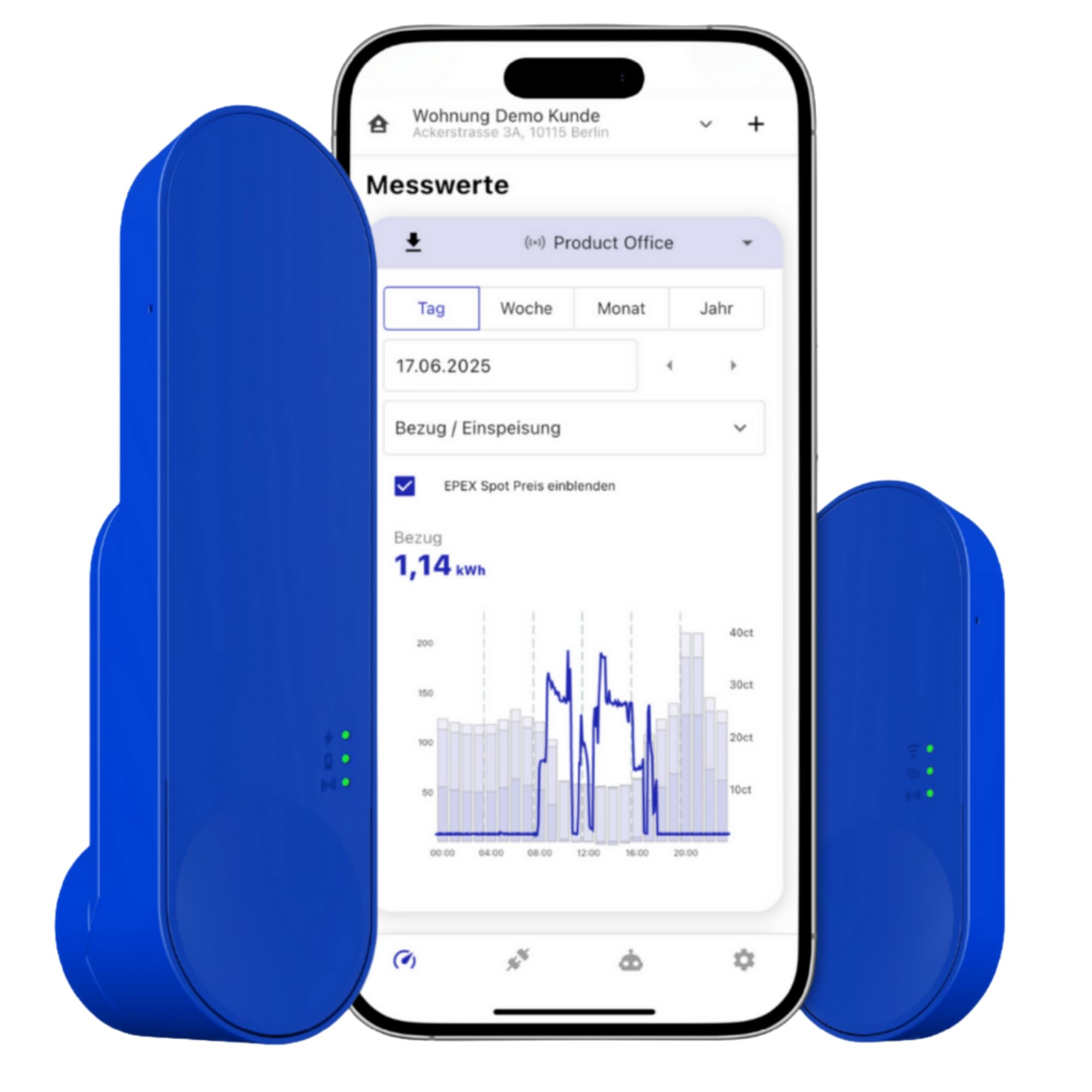 Smart Meter Stromzähler auslesen mit IR Lesekopf, WLAN und App - mit Batterie oder USB-C - Home Assistant kompatibel, hohe Reichweite