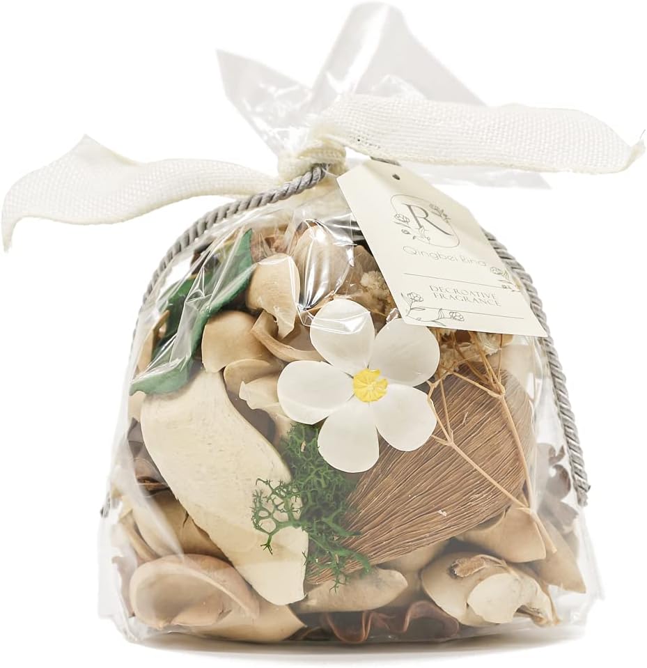 Qingbei Rina Spring Potpourri Bags, Gardenia Scented Potpourri Bowl Filler, Vase Filler,Decorative Dried Flower, Home Fragrance Petal, Bathroom Decor(White)-Gardenia