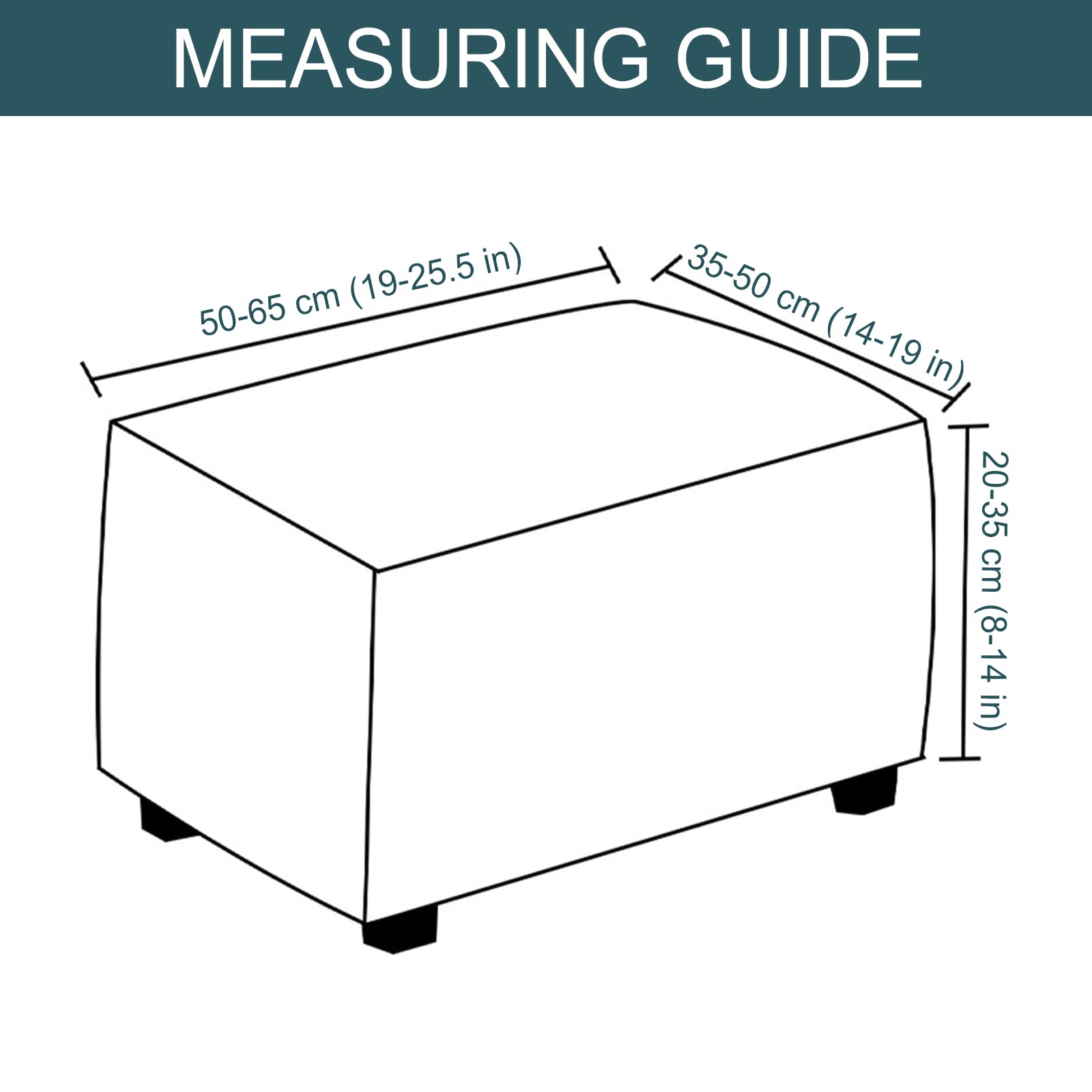 JHLD Stretch Ottoman Cover, Footstool Protector Covers Rectangle Ottoman Slipcovers Plaid Storage Ottoman Slipcover with Elastic Bottom Removable Washable -Yellow-1 Piece