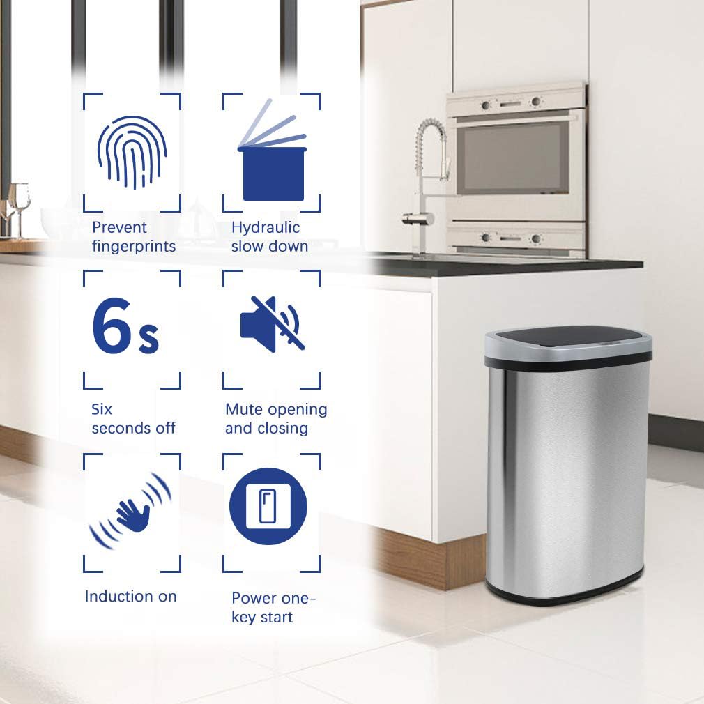 Discover the Ultimate 13 Gallon Touchless Trash Can: Modern Design Meets Odor Control