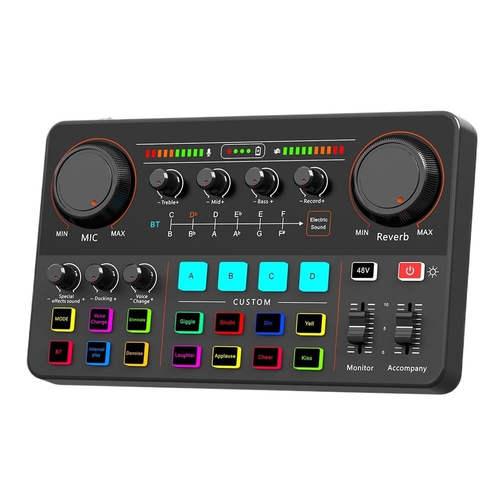 Mezclador de audio 2 uds P300 tarjeta de sonido en vivo cambiador de voz mezclador de Audio dj juego mezclador de voz Podcast en vivo