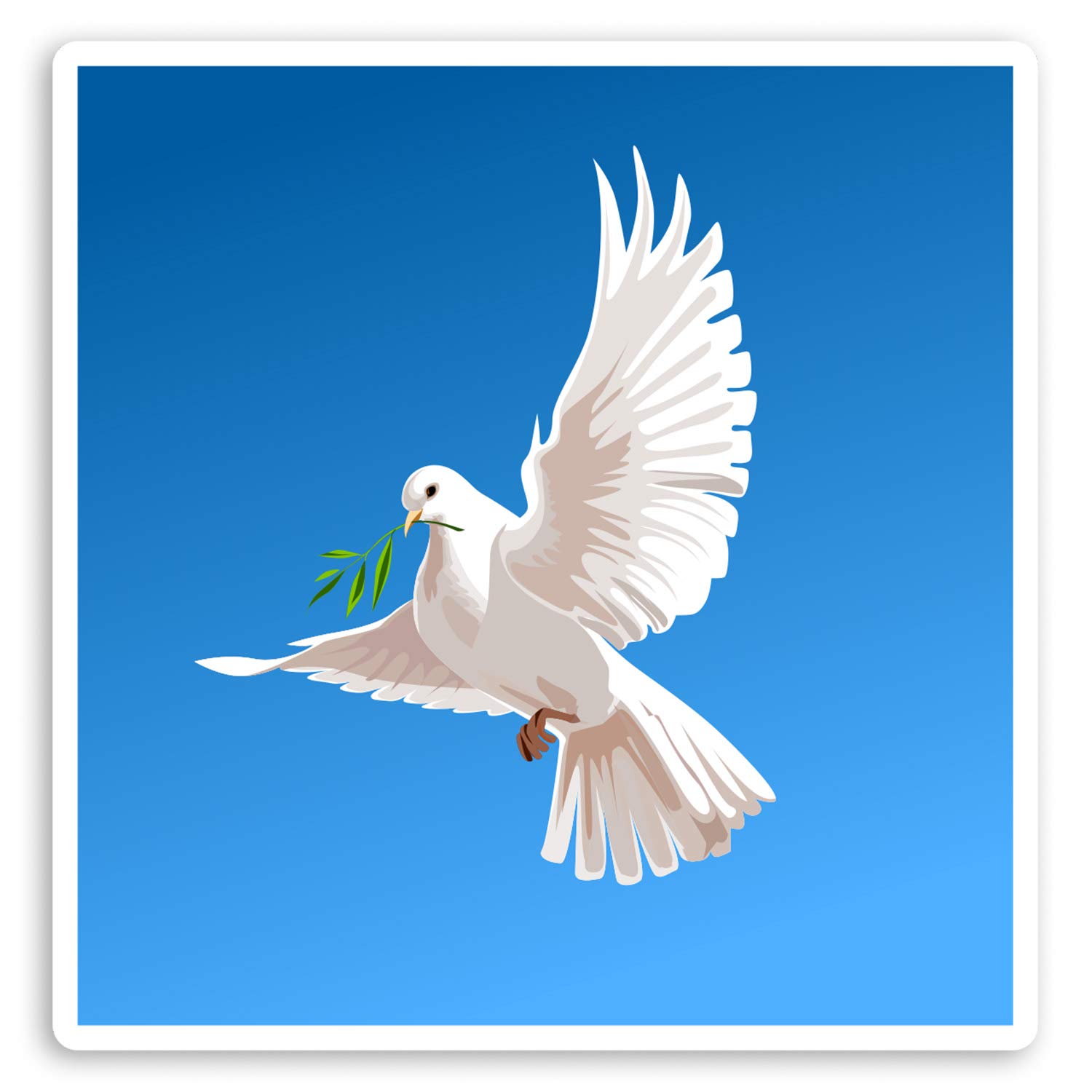 Destination Vinyl Ltd Multi 2 X 10Cm Beautiful White Dove Bird Vinyl Stickers - Peace Laptop Sticker #34352 (10Cm Tall)